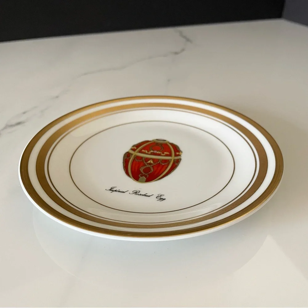 Imperial Rosebud Egg Plate - Faberge Limoges